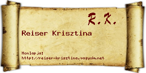 Reiser Krisztina névjegykártya